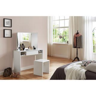 Calicosy Coiffeuse 1 Tiroir 2 Niches avec Miroir - Schminki  