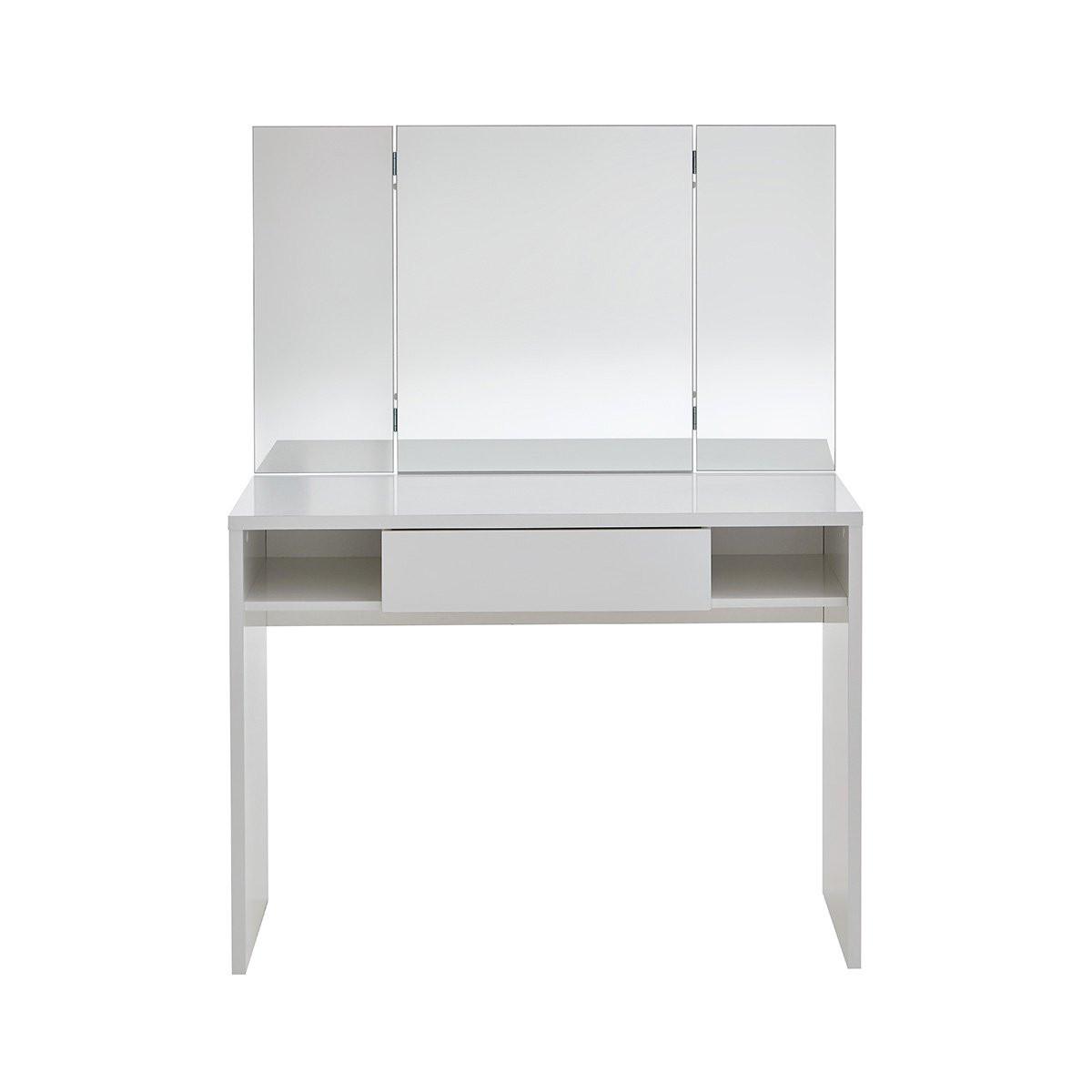 Calicosy Coiffeuse 1 Tiroir 2 Niches avec Miroir - Schminki  