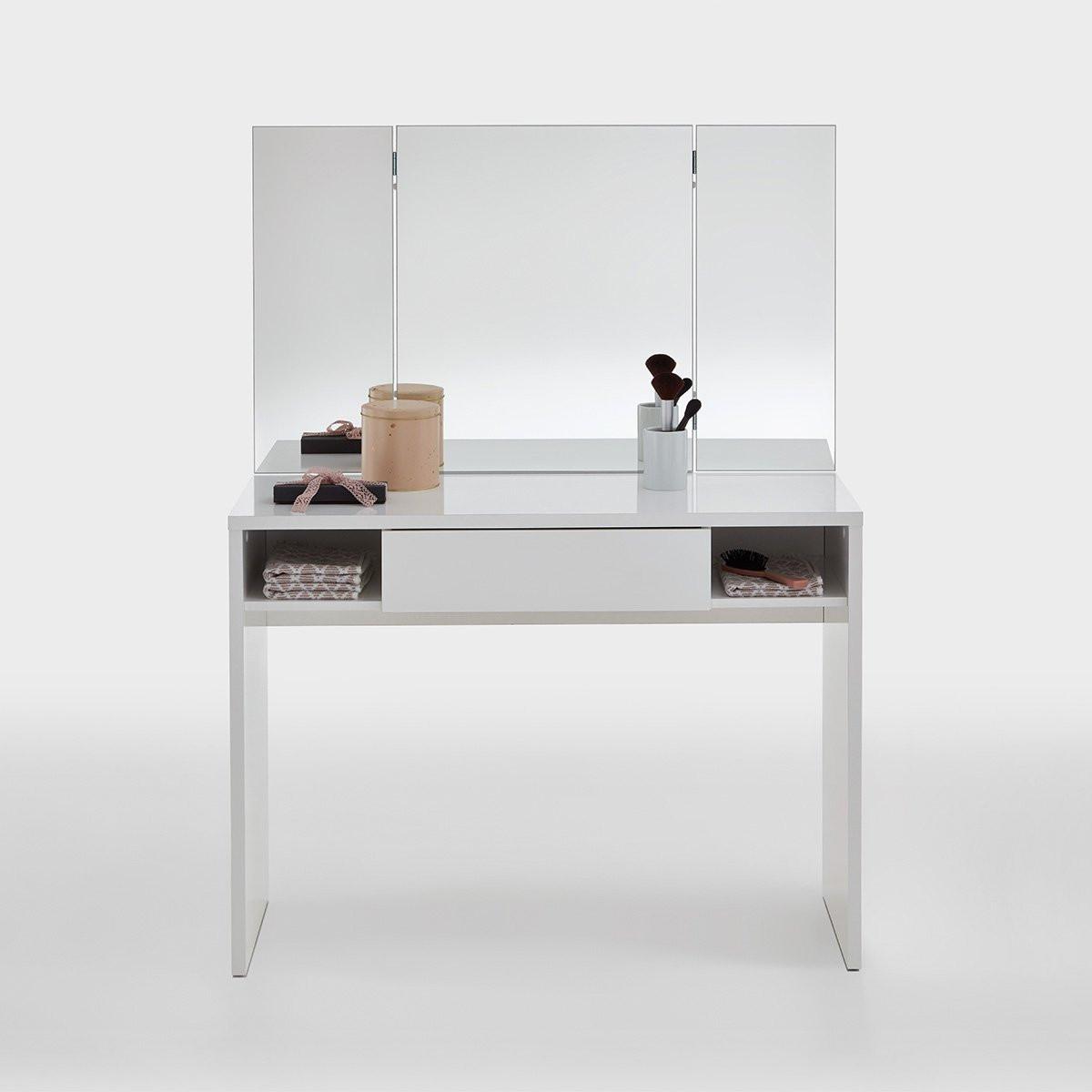 Calicosy Coiffeuse 1 Tiroir 2 Niches avec Miroir - Schminki  