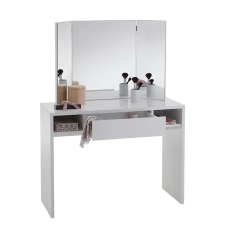 Calicosy Coiffeuse 1 Tiroir 2 Niches avec Miroir - Schminki  