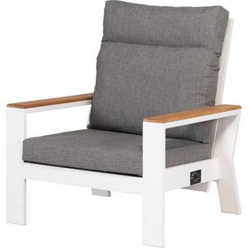 Fauteuil de jardin Valerie réglable teck blanc