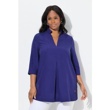 Tunica lunga con inserto a collo alto, scollo a V e maniche a 3/4