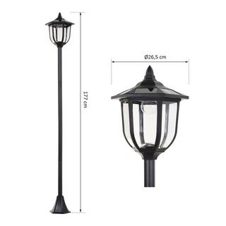 Northio Lanterna Da Giardino A Led Con Luce Solare Da Giardino Con 30/60 Lumen, Plastica, Nera, Ø26,5 X H177 Cm  