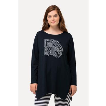 T-shirt en coton bio. Col rond et manches longues. Motif PURE. Silhouette en A.