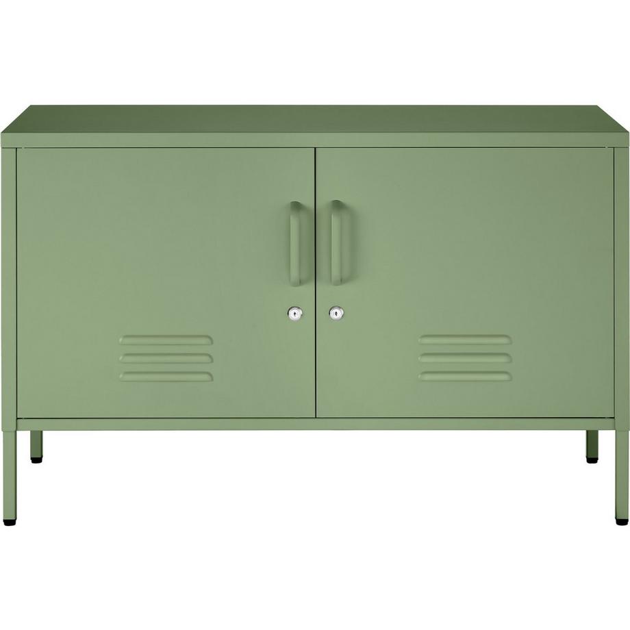 Tectake Sideboard Baker 2 Türen mit Magnetverschluss, einzeln abschließbar verstellbarer Zwischenboden  