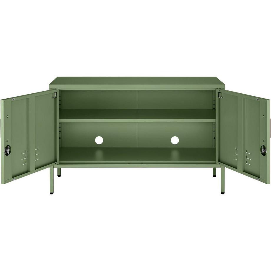 Tectake Sideboard Baker 2 Türen mit Magnetverschluss, einzeln abschließbar verstellbarer Zwischenboden  