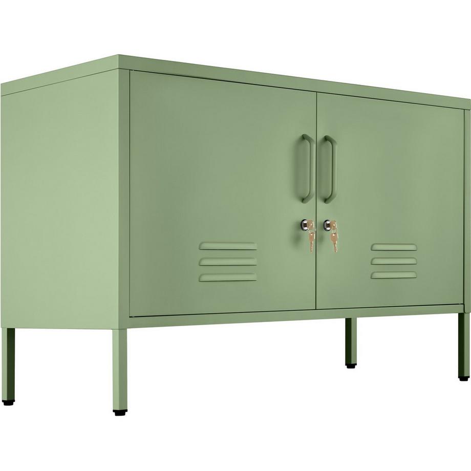Tectake Sideboard Baker 2 Türen mit Magnetverschluss, einzeln abschließbar verstellbarer Zwischenboden  