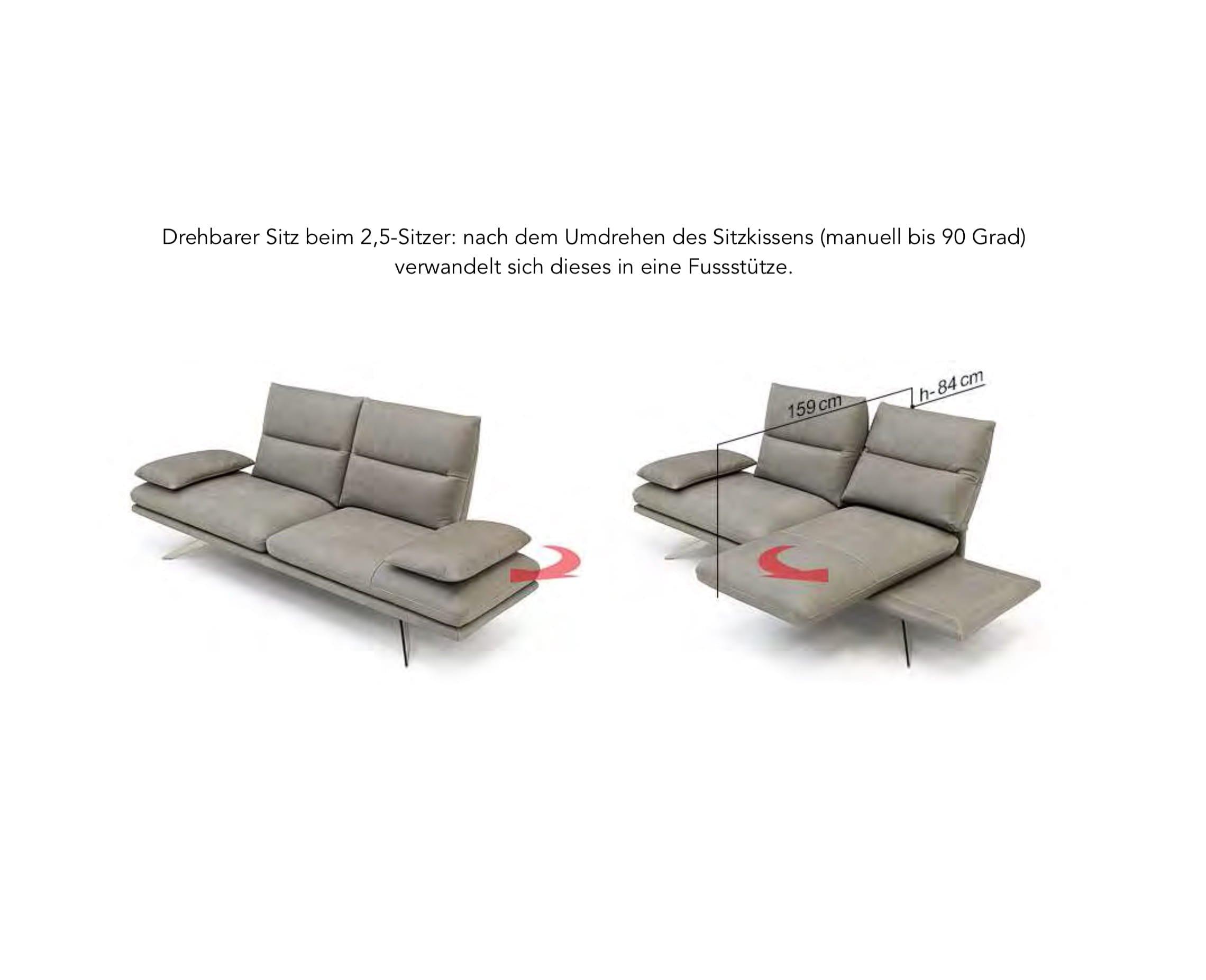 mutoni Sofa 2,5-Sitzer No01 Leder 235  