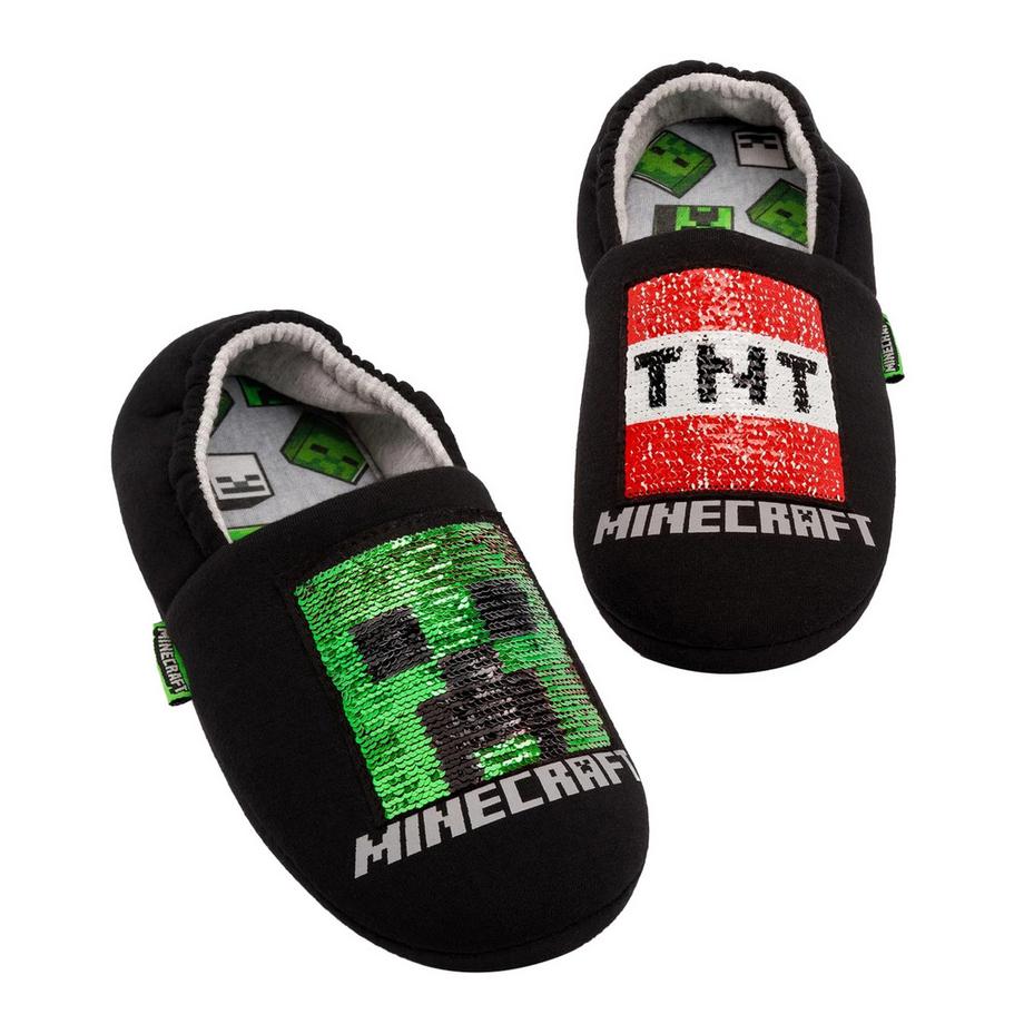 MINECRAFT Chaussons à Paillettes  
