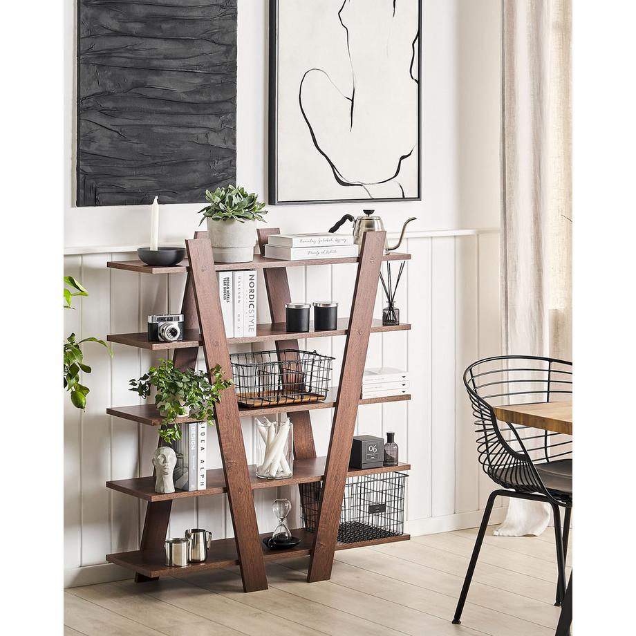 Beliani Regal mit 5 Ebenen aus Faserplatte Rustikal ESCALANTE  