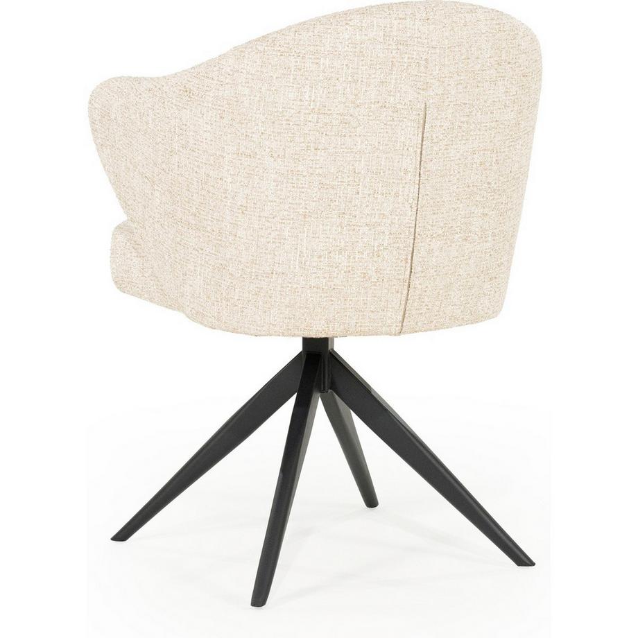 mutoni Chaise avec accoudoirs Connor Metal Donna beige  