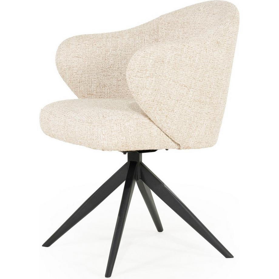 mutoni Chaise avec accoudoirs Connor Metal Donna beige  