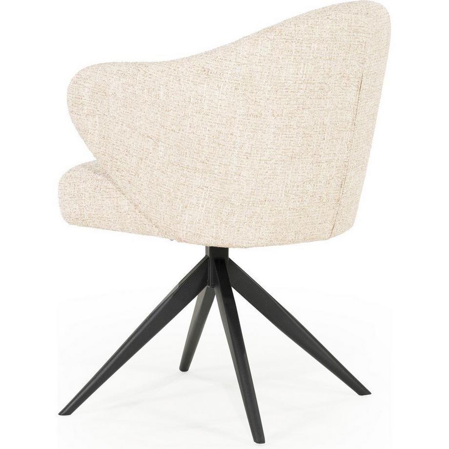 mutoni Chaise avec accoudoirs Connor Metal Donna beige  