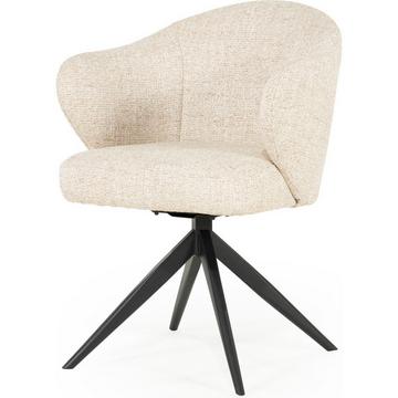 Chaise avec accoudoirs Connor Metal Donna beige