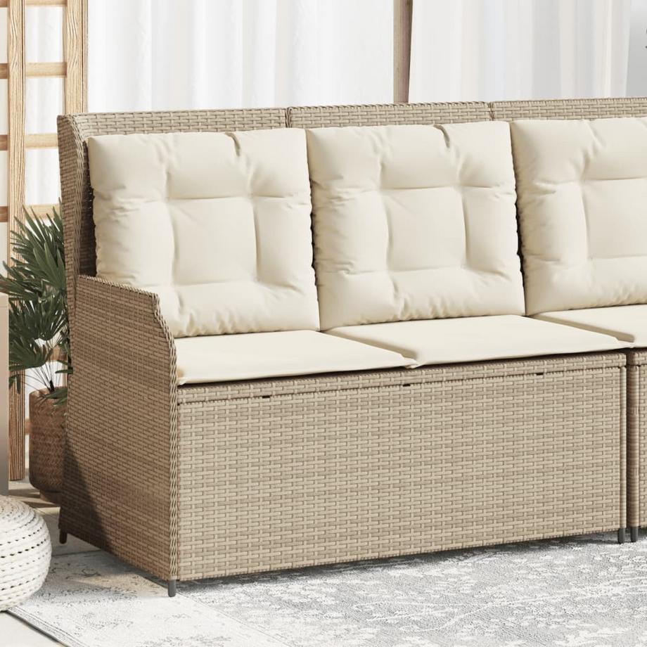 VidaXL Verstellbare gartenbank poly-rattan  