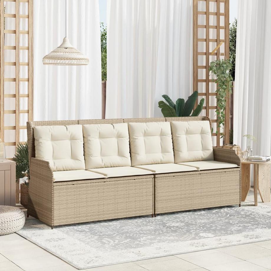VidaXL Verstellbare gartenbank poly-rattan  