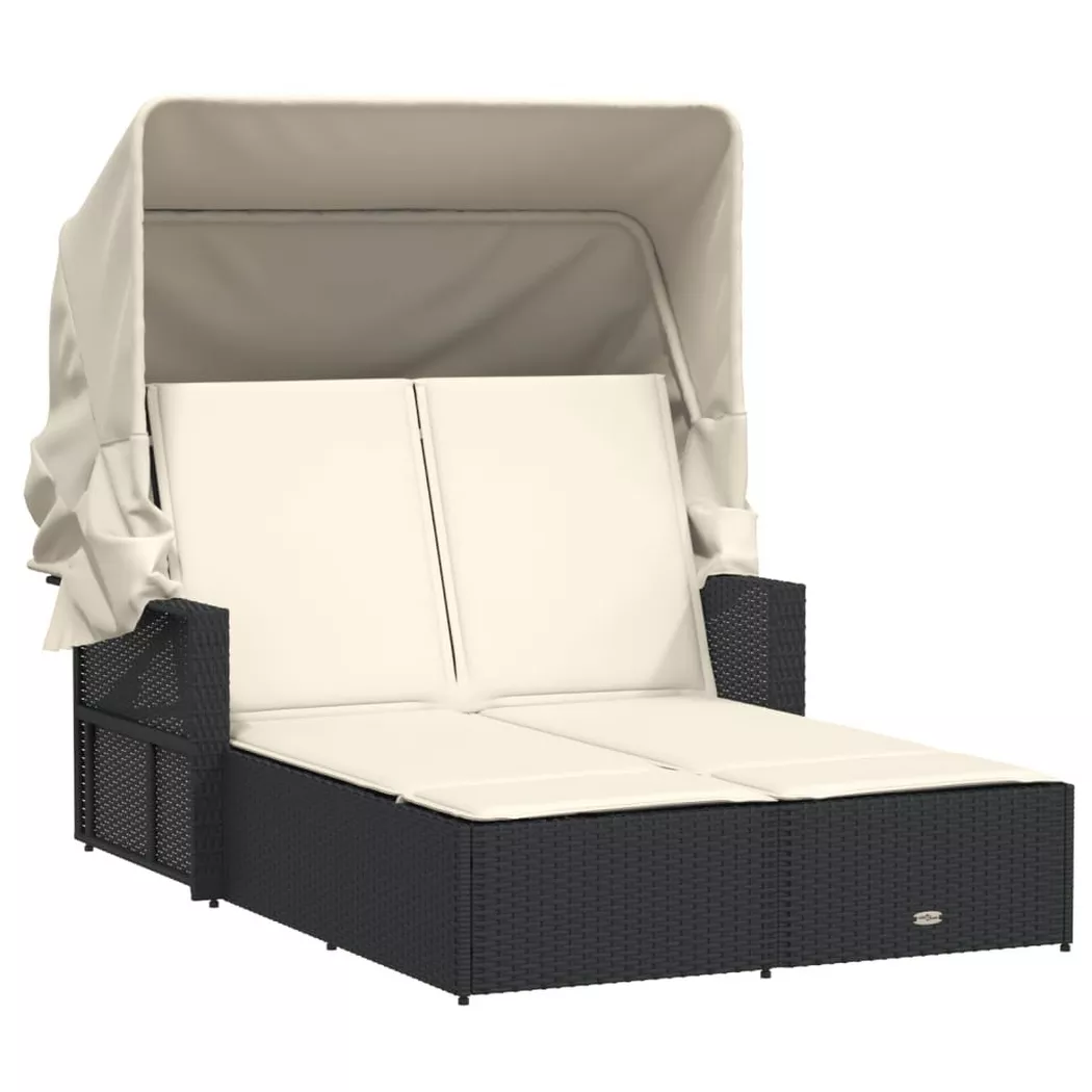 VidaXL - lettino Polirattan, One Size, Nero