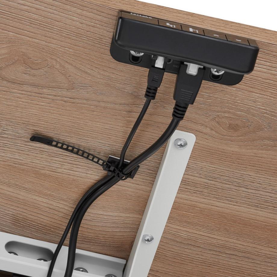 Tectake Bureau réglable en hauteur Loki électrique, à 2 niveaux  