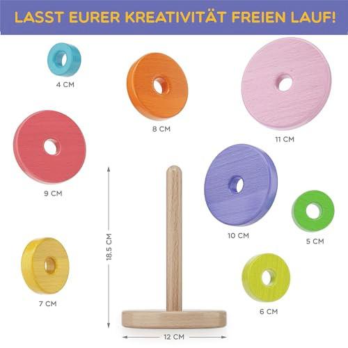 Activity-board  tapelturm aus Holz: Motorikspielzeug ab 1 Jahr, Spielzeug, Babyspielzeug, Holzspielzeug ab 12 