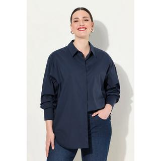 Ulla Popken  Camicia dal taglio oversize con bottoni di madreperla, collo da camicia e maniche lunghe 