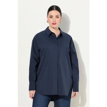 Hemdbluse, Perlmuttknöpfe, Oversized, Hemdkragen, Langarm