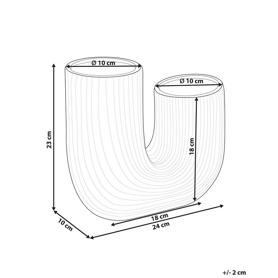 Beliani Vase à fleurs en Grès Scandinave MITILINI  