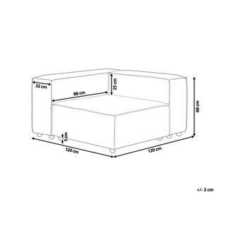 Beliani Module d'angle en Lin Scandinave APRICA  