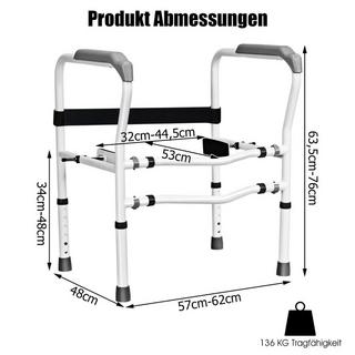 B2X Barra di sicurezza per WC con altezza e larghezza regolabili per anziani  