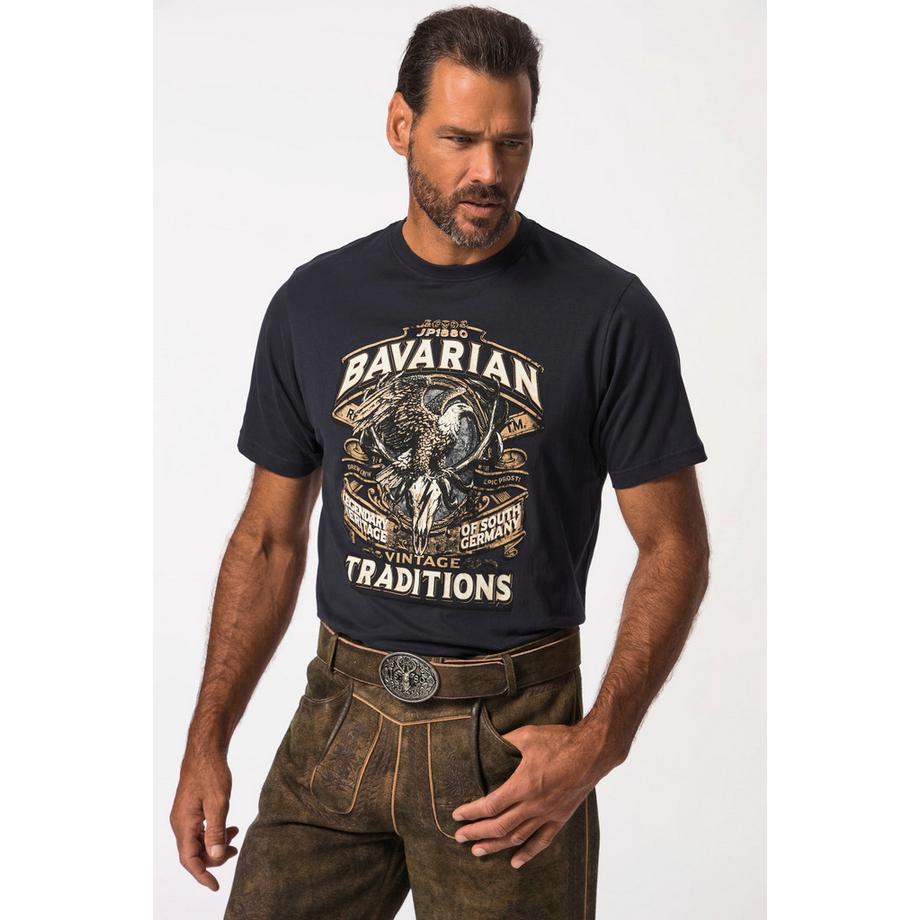 JP1880 Mezze Maniche Stampa Tracht Scollo Rotondo T-Shirt  