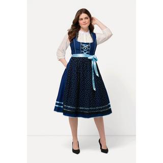 Ulla Popken  Dirndl, Herzen, Zierkette, Carree-Ausschnitt, ärmellos 