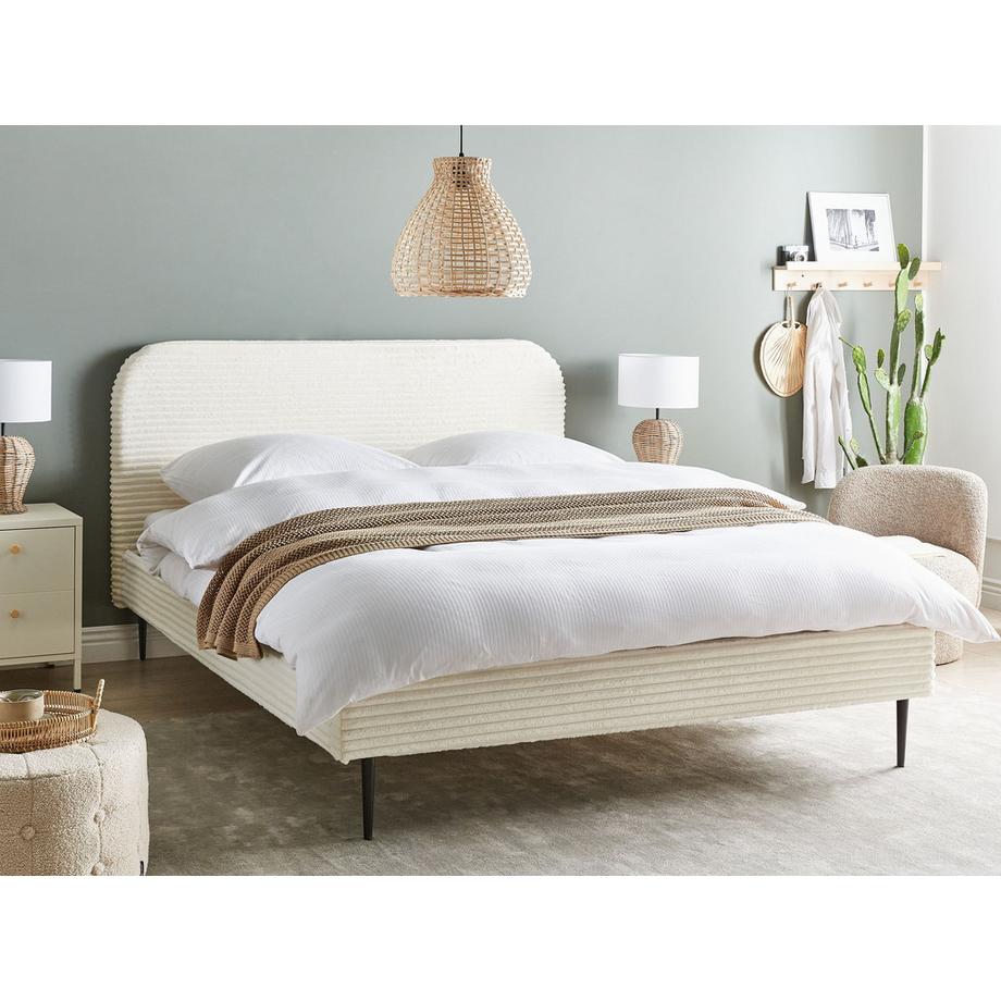 Beliani Letto en Velluto a coste Glamour FLAYAT  