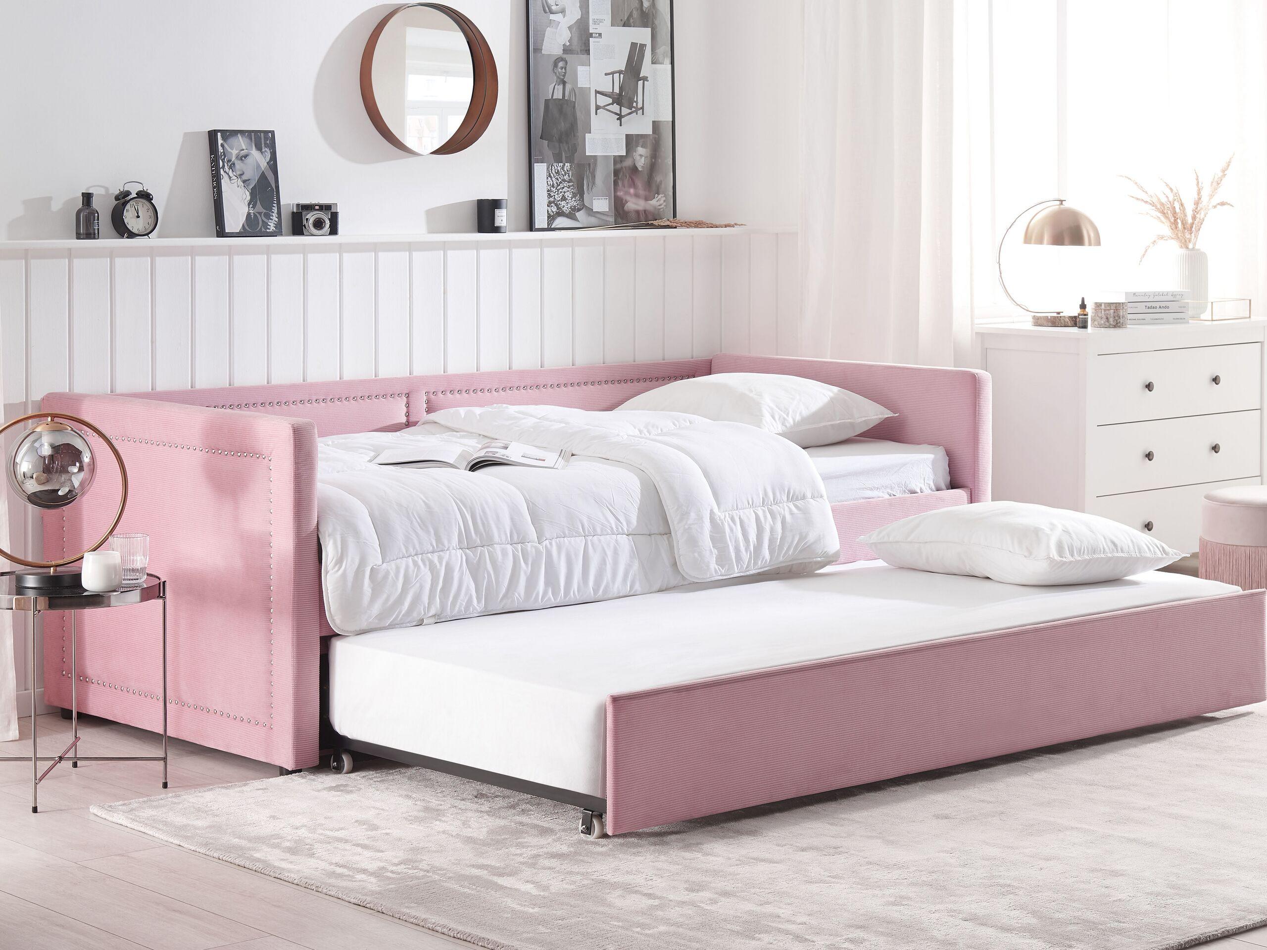 Beliani Bett mit Lattenrost aus Cord Modern MIMIZAN  