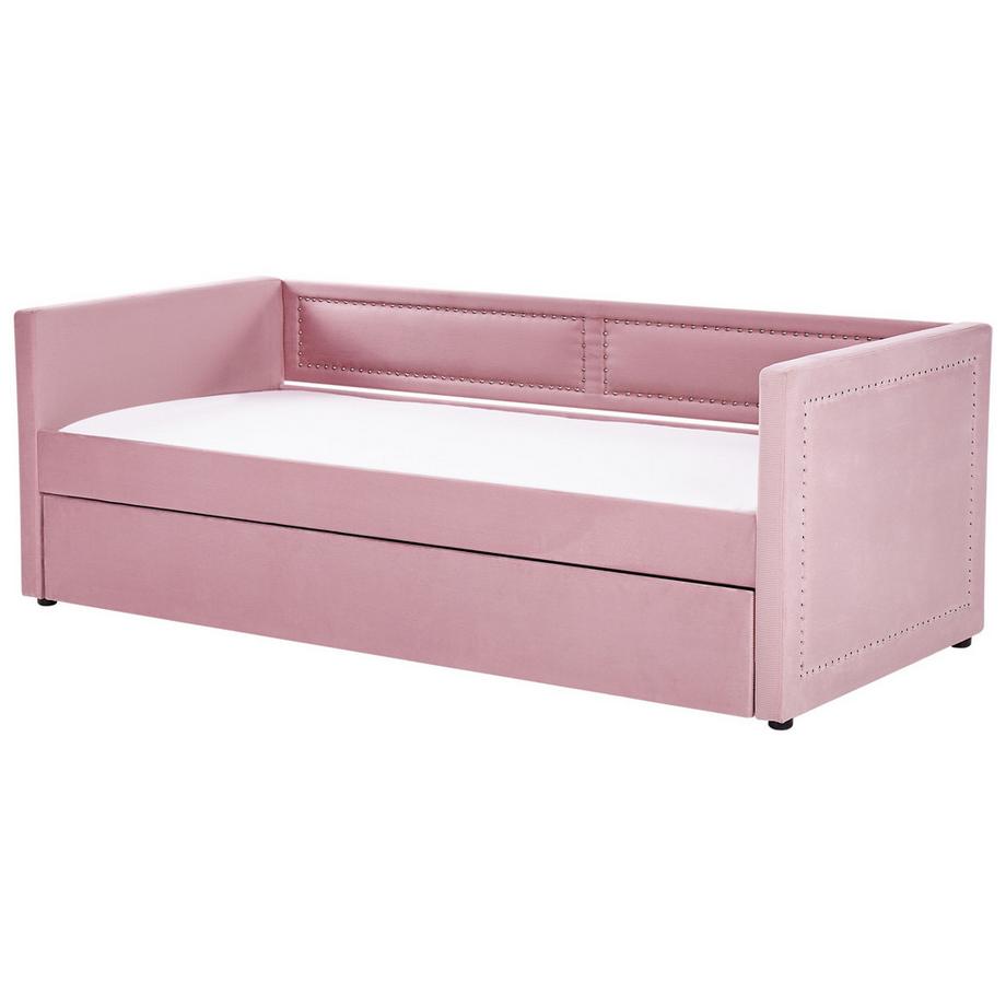 Beliani Lit gigogne en Velours côtelé Moderne MIMIZAN  