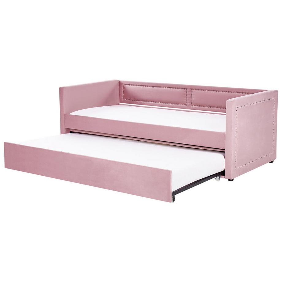 Beliani Lit gigogne en Velours côtelé Moderne MIMIZAN  