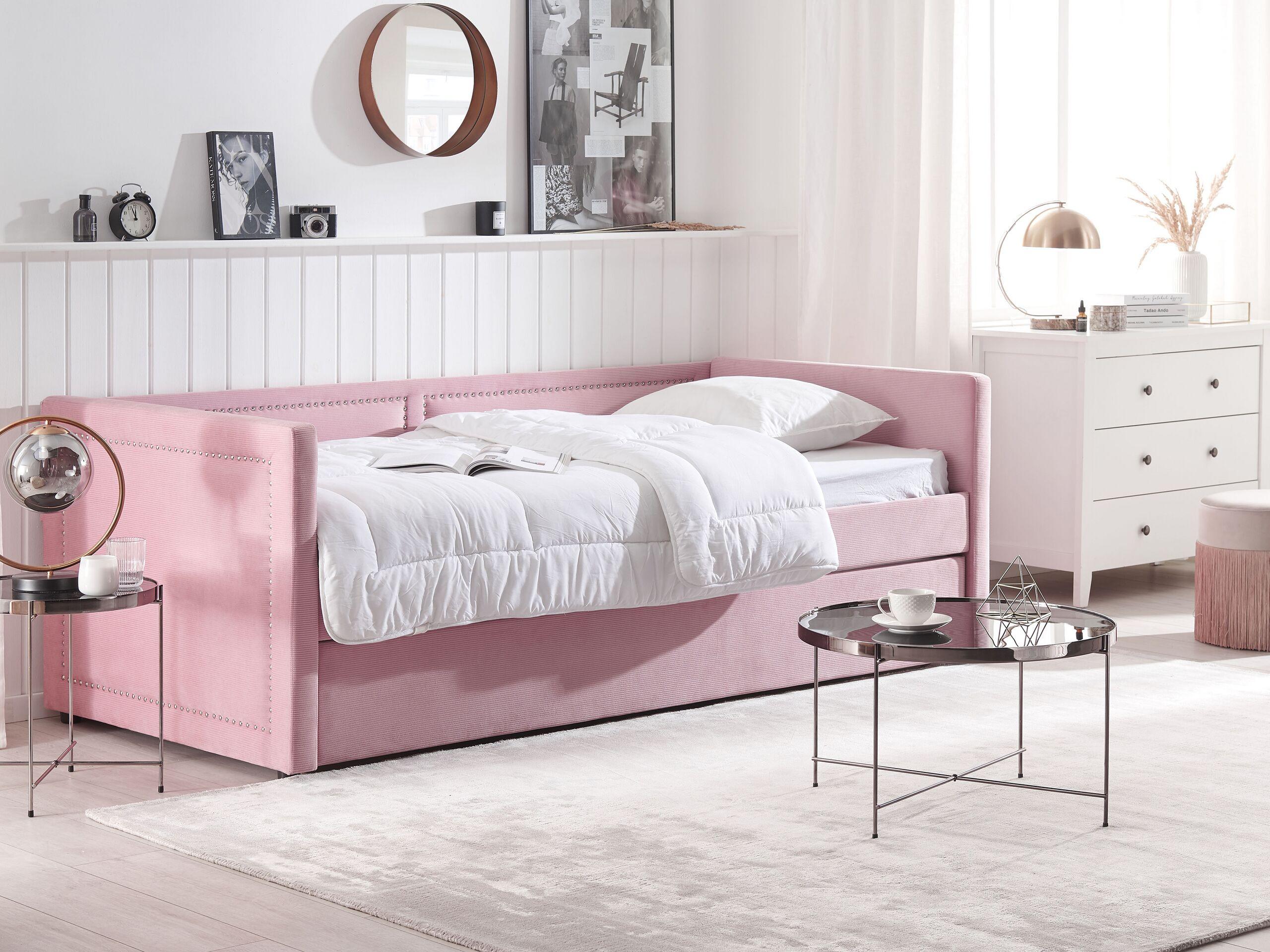 Beliani Bett mit Lattenrost aus Cord Modern MIMIZAN  