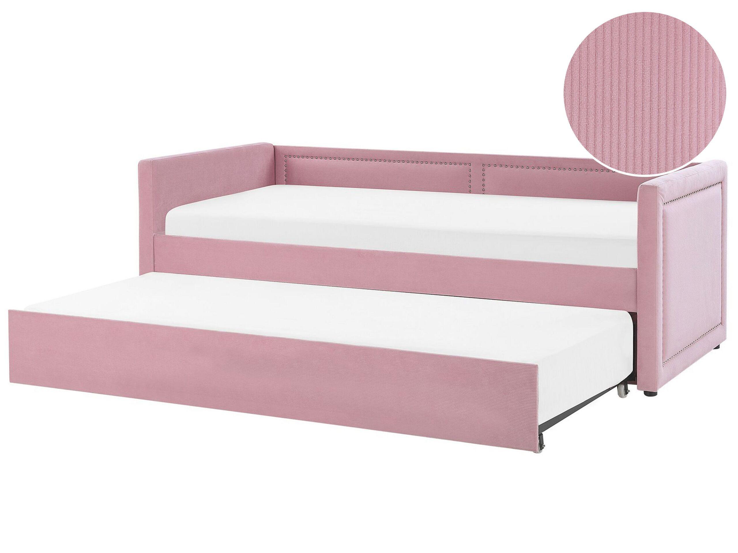 Beliani Bett mit Lattenrost aus Cord Modern MIMIZAN  