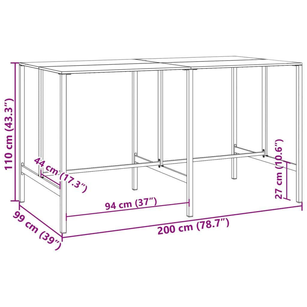 VidaXL Garten-bar-set stahl  