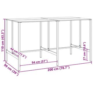 VidaXL Garten-bar-set stahl  