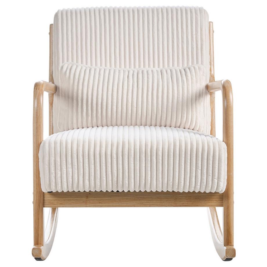 Beliani Fauteuil à bascule en Velours côtelé Rétro SORSELE  