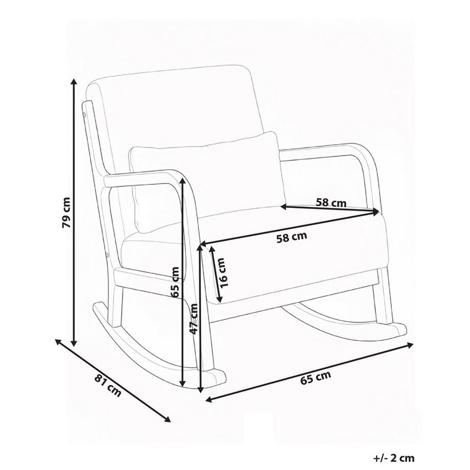 Beliani Fauteuil à bascule en Velours côtelé Rétro SORSELE  