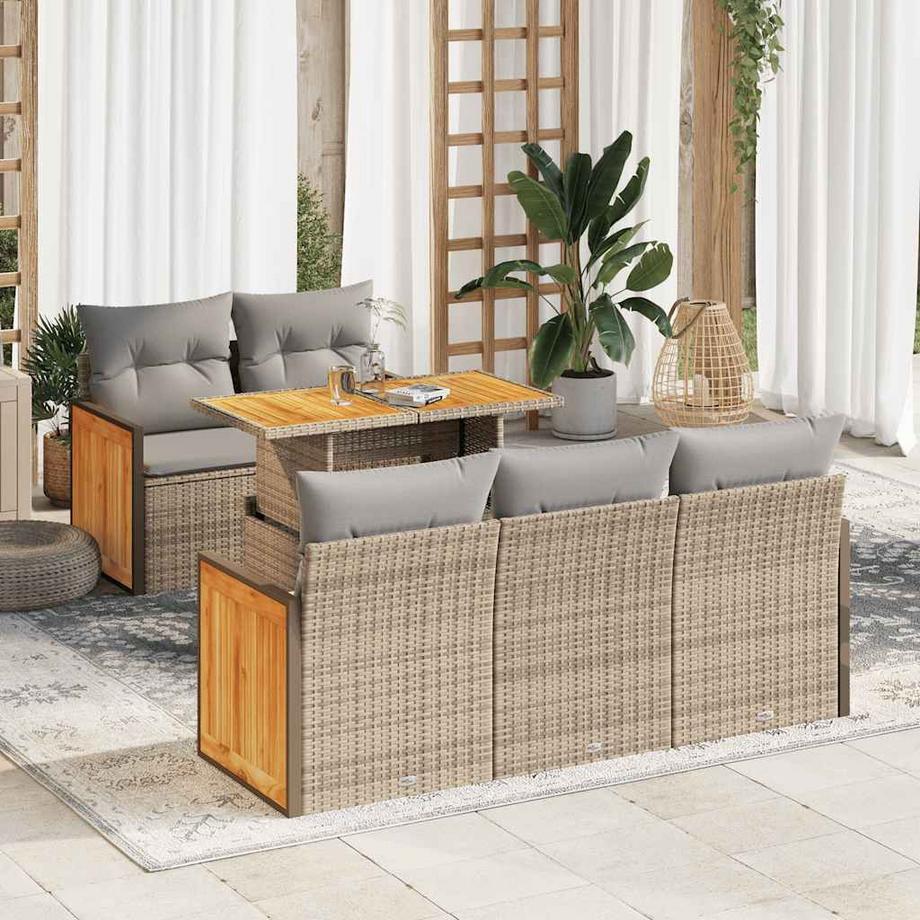 VidaXL set di divani da giardino Polirattan  