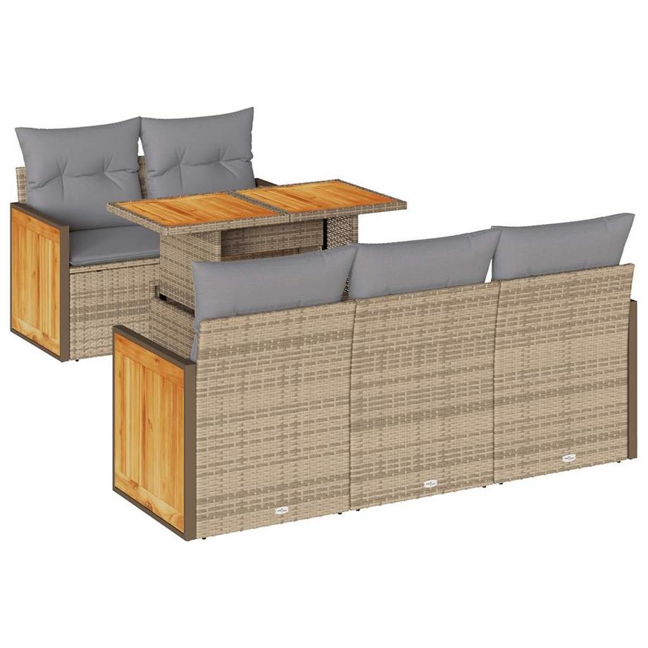 set di divani da giardino Polirattan