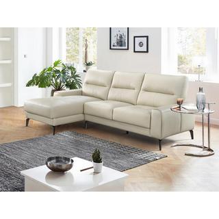 Vente-unique Ecksofa - Ecke links - Büffelleder - Beige - VALDANA  