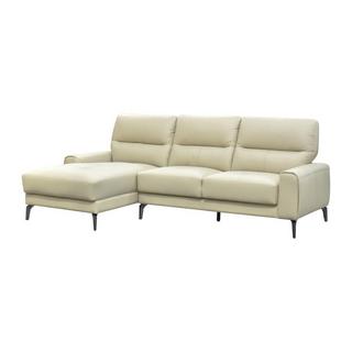 Vente-unique Ecksofa - Ecke links - Büffelleder - Beige - VALDANA  