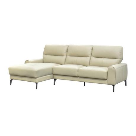 Vente-unique Ecksofa - Ecke links - Büffelleder - Beige - VALDANA  