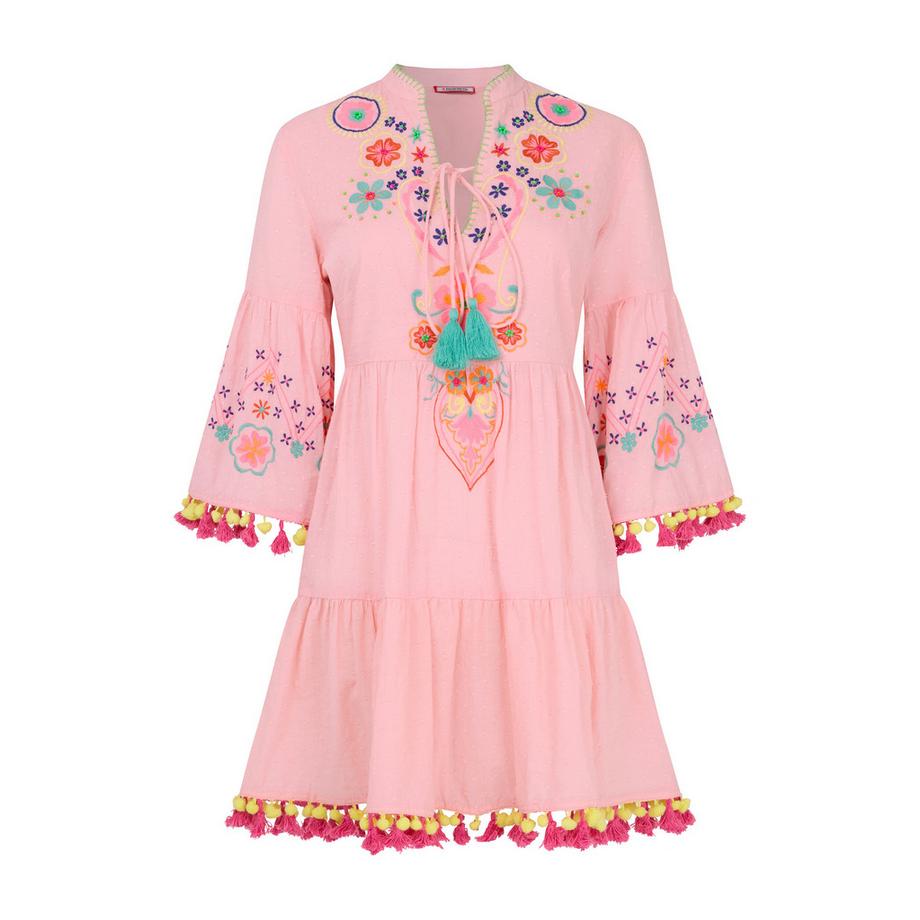 Joe Browns Robe Tunique avec Broderie et Finition Pompons  
