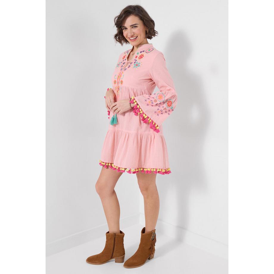 Joe Browns Robe Tunique avec Broderie et Finition Pompons  