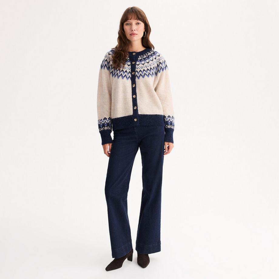 La Redoute Collections Cardigan Jacquard Grosse Maille  