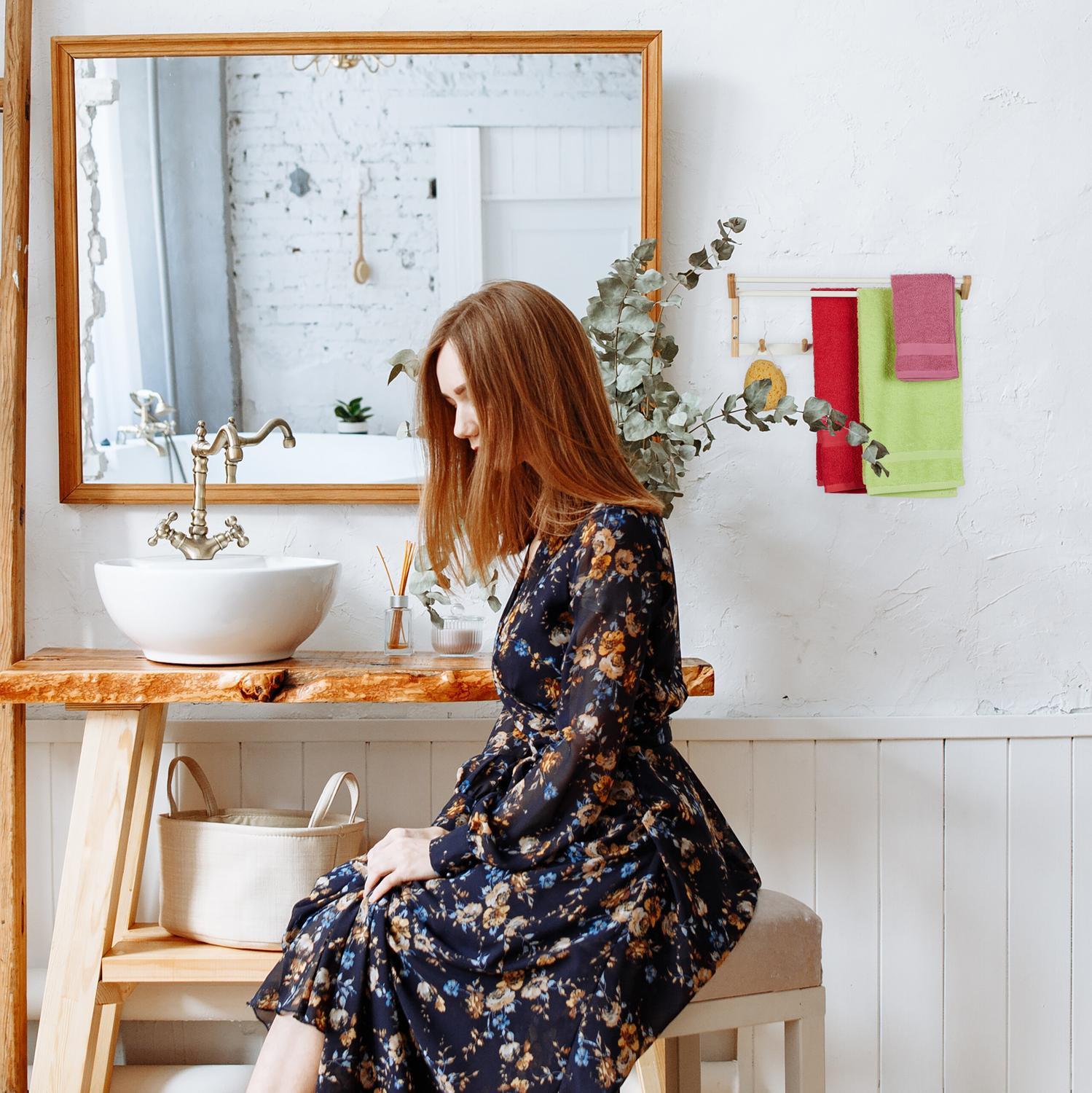 Northix Portasciugamani in bambù per la parete  