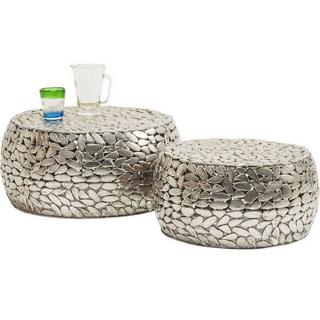 KARE Design Table basse Pebbles Deluxe Silver (2/set)  